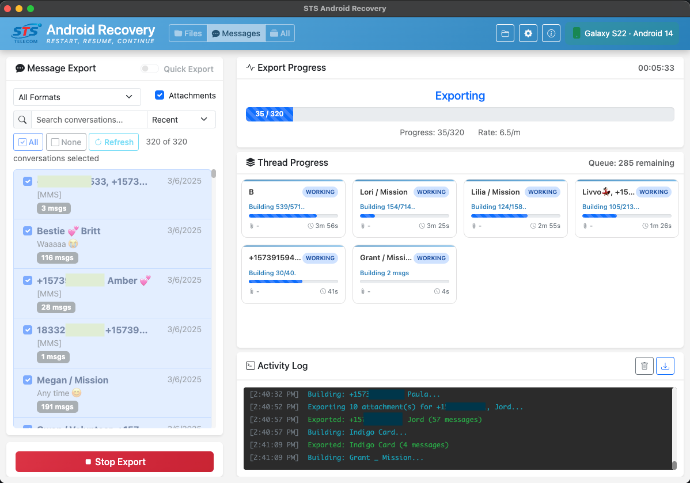 STS Android Recovery - Update Extension